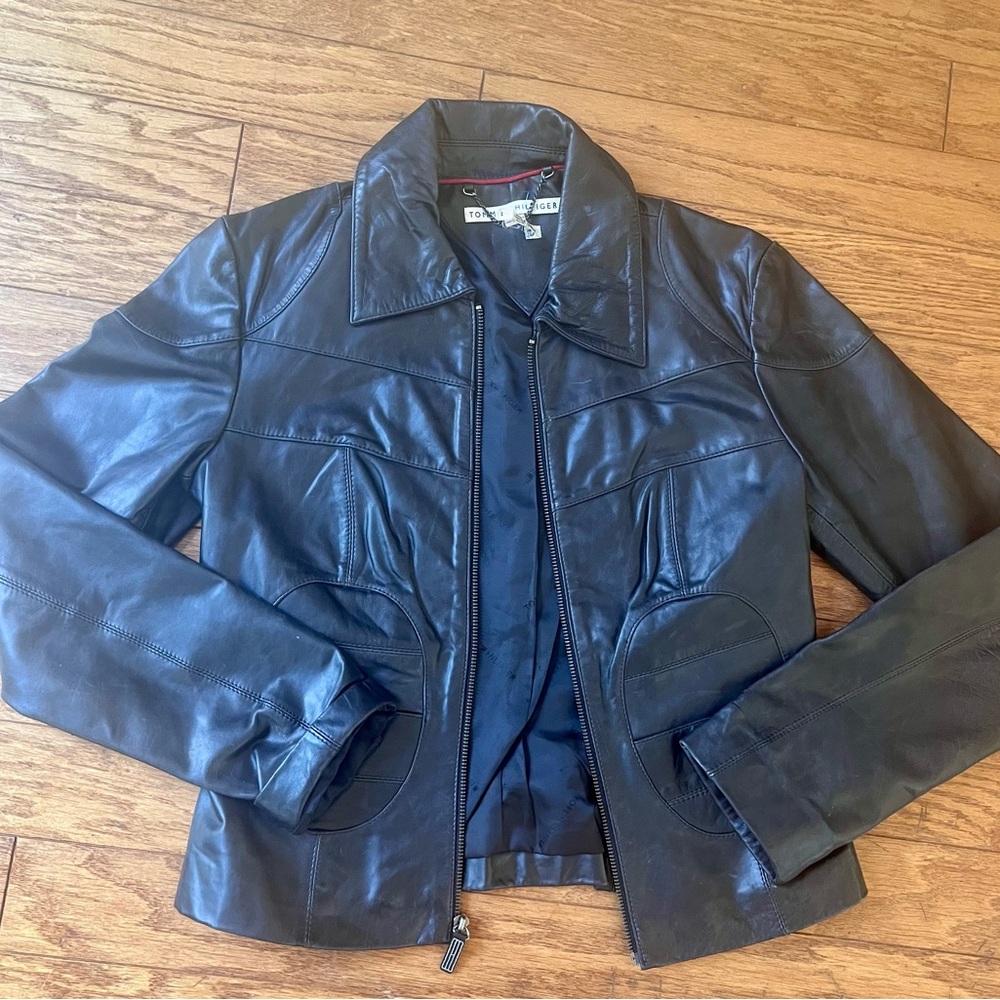 Tommy Hilfiger Vintage Black Leather Jacket